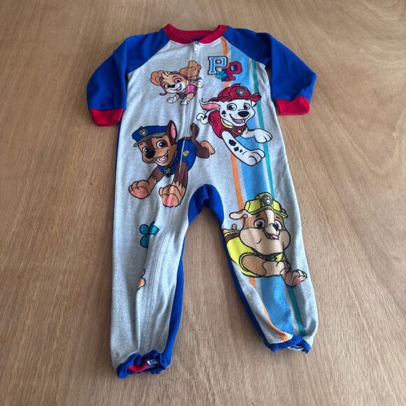 Paw Patrol Toddler 3T Fleece Pajama Sleeper Chase Marshall Rubble Skye - Picture 1 of 3